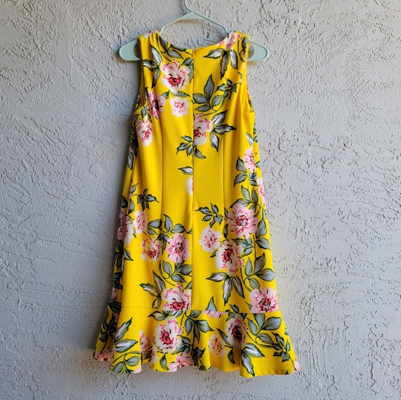 🟣Jessica Howard Floral Yellow Bodycon Slim Fit Mini Dress Size 10 - Picture 5 of 16